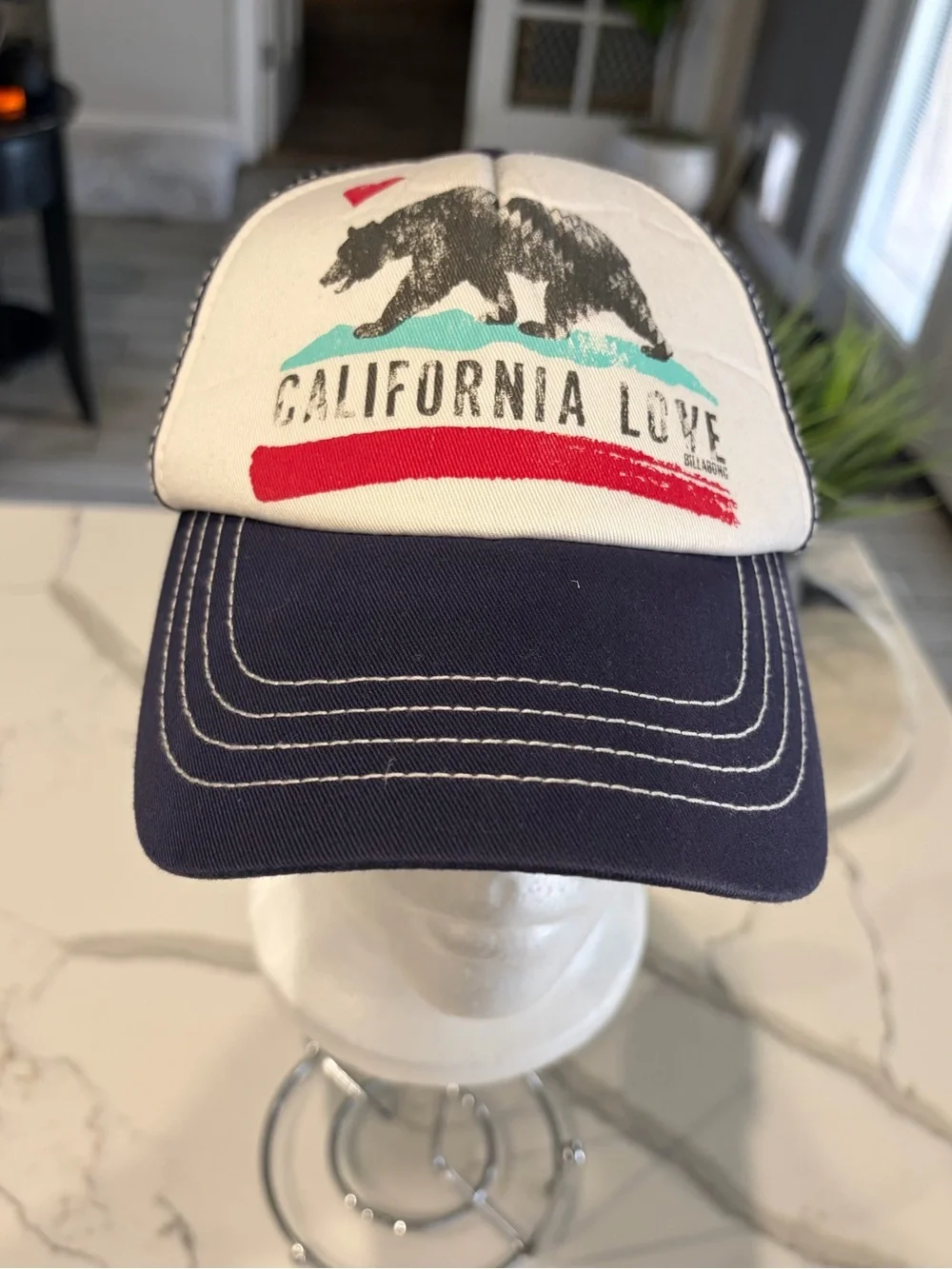 Billabong Navy and Cream Mesh Trucker Hat